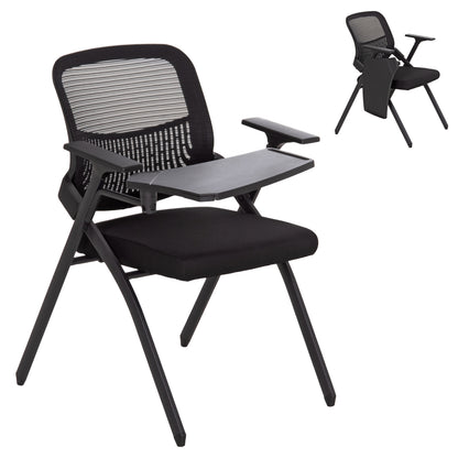 Conference Chair Foldable With Writing Board Deno Hm1209.01 Mesh Fabric Black 65x63x82hcm