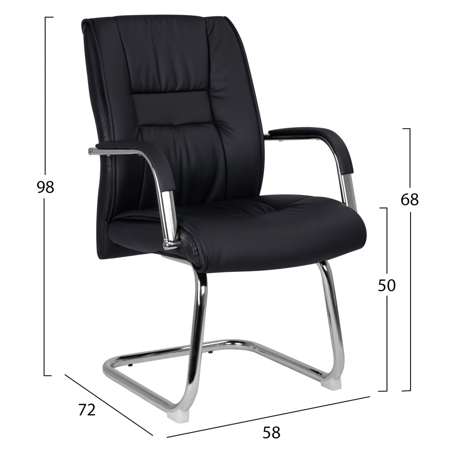 Conference Chair Hm1107.01 Black Color 58x72x98cm