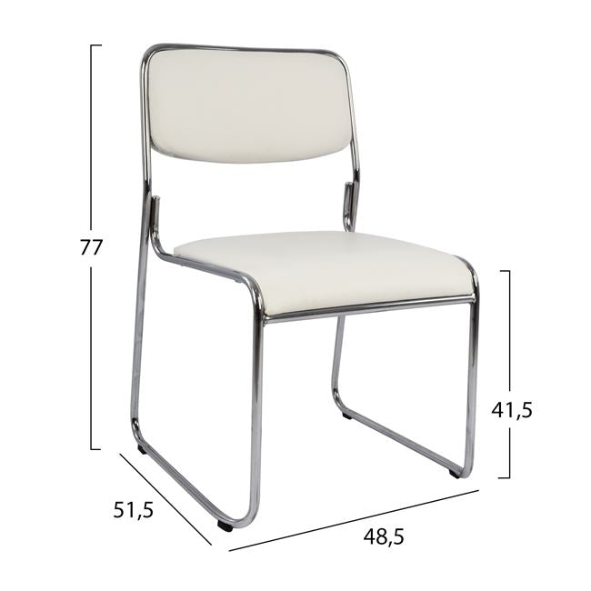 Conference Office Chair Hm1019.02 White Color 48,5x51,5x77 Cm