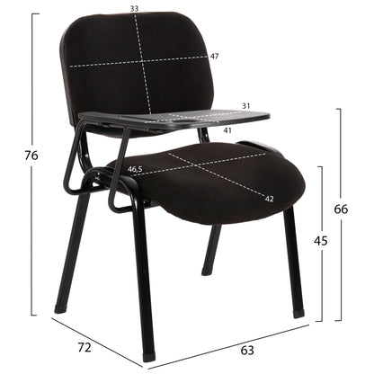 Conference Chair With Desk In Black Fabric Hm11942