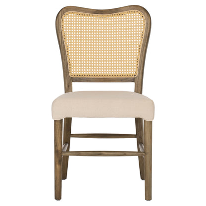Chair Toon Wood Rattan Back Fabric Seat Hm9406.04 47x52x91.5hcm.