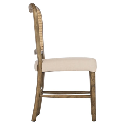 Chair Toon Wood Rattan Back Fabric Seat Hm9406.04 47x52x91.5hcm.