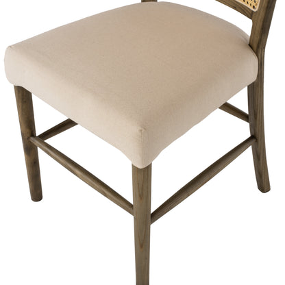 Chair Toon Wood Rattan Back Fabric Seat Hm9406.04 47x52x91.5hcm.
