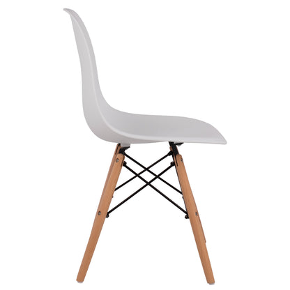 Dining Chair 2pcs Twist Hm8460.21 White Pp--beech Wood 46x50x82hcm.