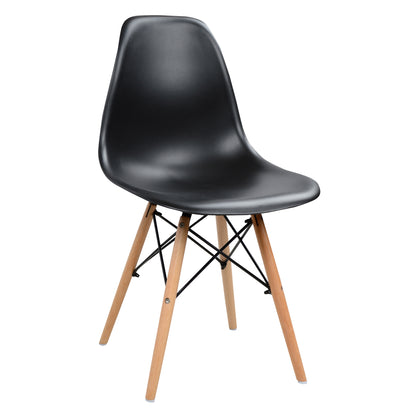 Dining Chair 2pcs Twist Hm8460.22 Black Pp--beech Wood 46x50x82hcm.