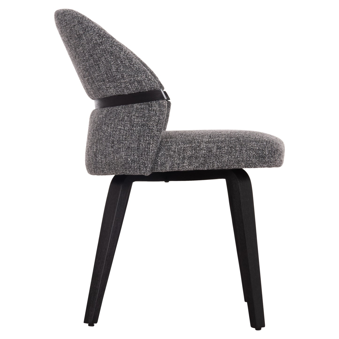 Dining Chair Dekker Hm18249.02 Plywood In Black--fabric In Grey 50x60x80hcm.