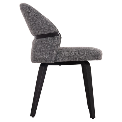 Dining Chair Dekker Hm18249.02 Plywood In Black--fabric In Grey 50x60x80hcm.