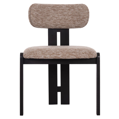 Dining Chair Karvo Hm18252.03 Fabric In Brown--wood In Black 57x50x78.5hcm.