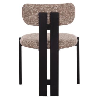 Dining Chair Karvo Hm18252.03 Fabric In Brown--wood In Black 57x50x78.5hcm.