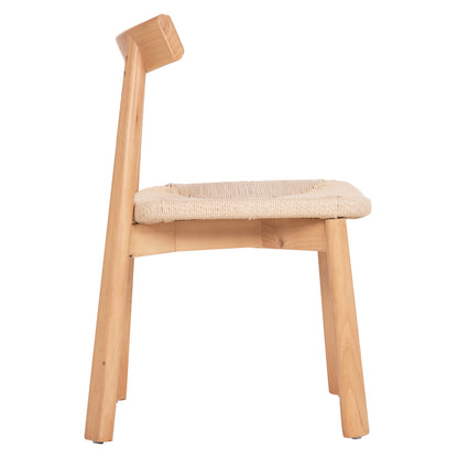 Dining Chair Osorio Hm18335.01 Rubberwood & Rope In Natural (beech) Color 51x55x74hcm.