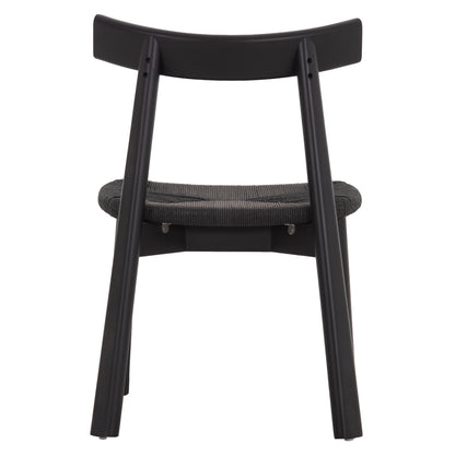 Dining Chair Osorio Hm18335.02 Rubberwood & Rope In Black 51x55x74hcm.