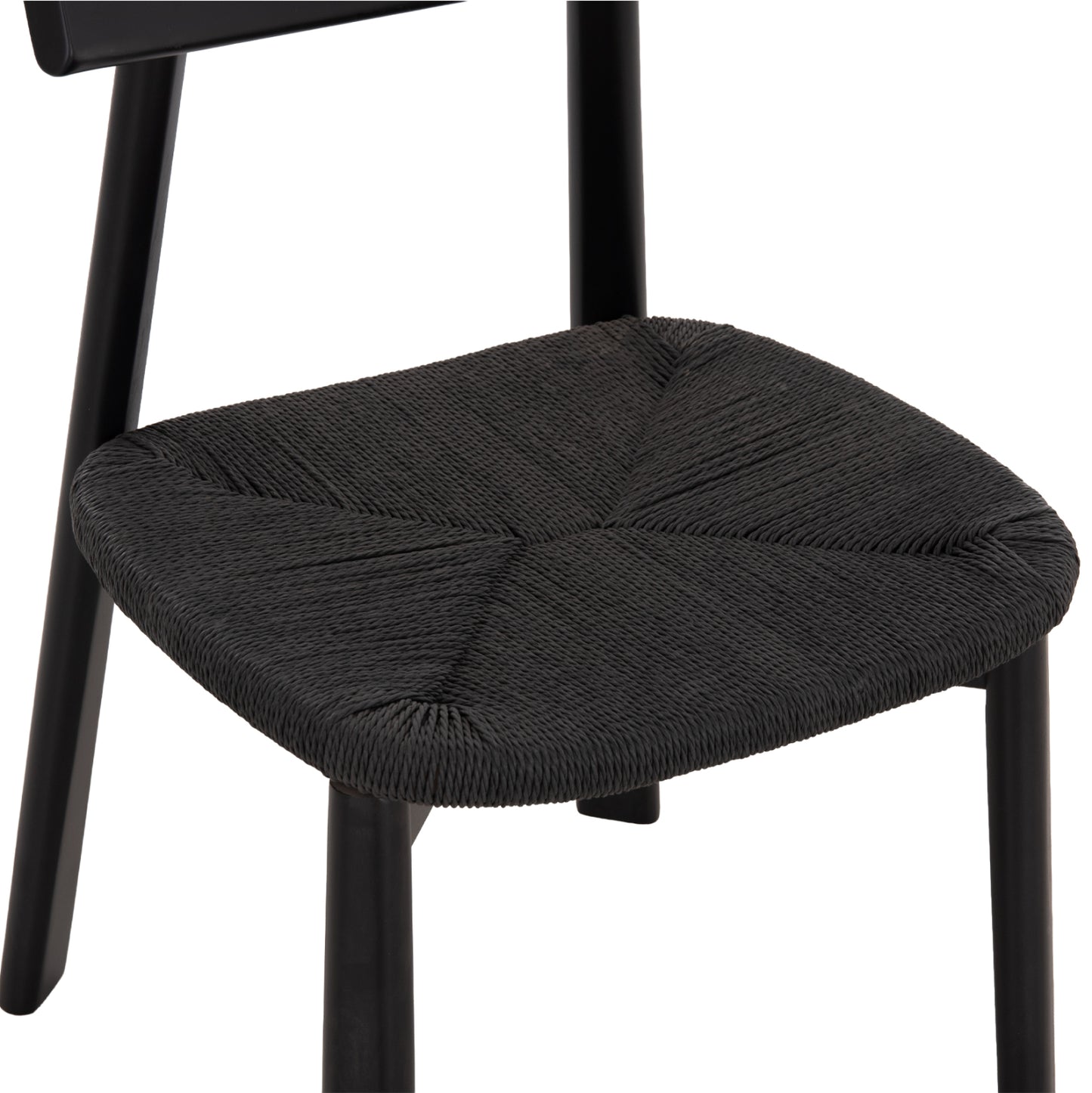 Dining Chair Osorio Hm18335.02 Rubberwood & Rope In Black 51x55x74hcm.
