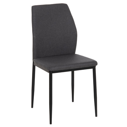 Dining Chair Diaz Hm18346.01 Grey Fabric-metal Legs In Black 41,5x52x87hcm.