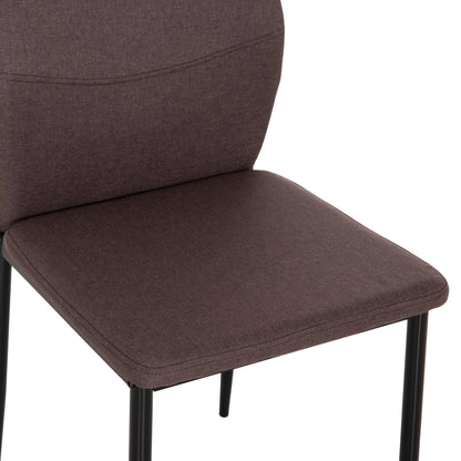 Dining Chair Diaz Hm18346.03 Brown Fabric-metal Legs In Black 43x52x87hcm.