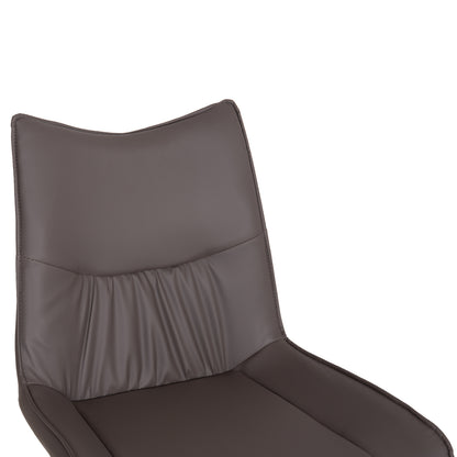 Dining Chair Eisen Hm18422.01 Grey Pu (fango)--metal Legs In Black 54x58x89hcm.