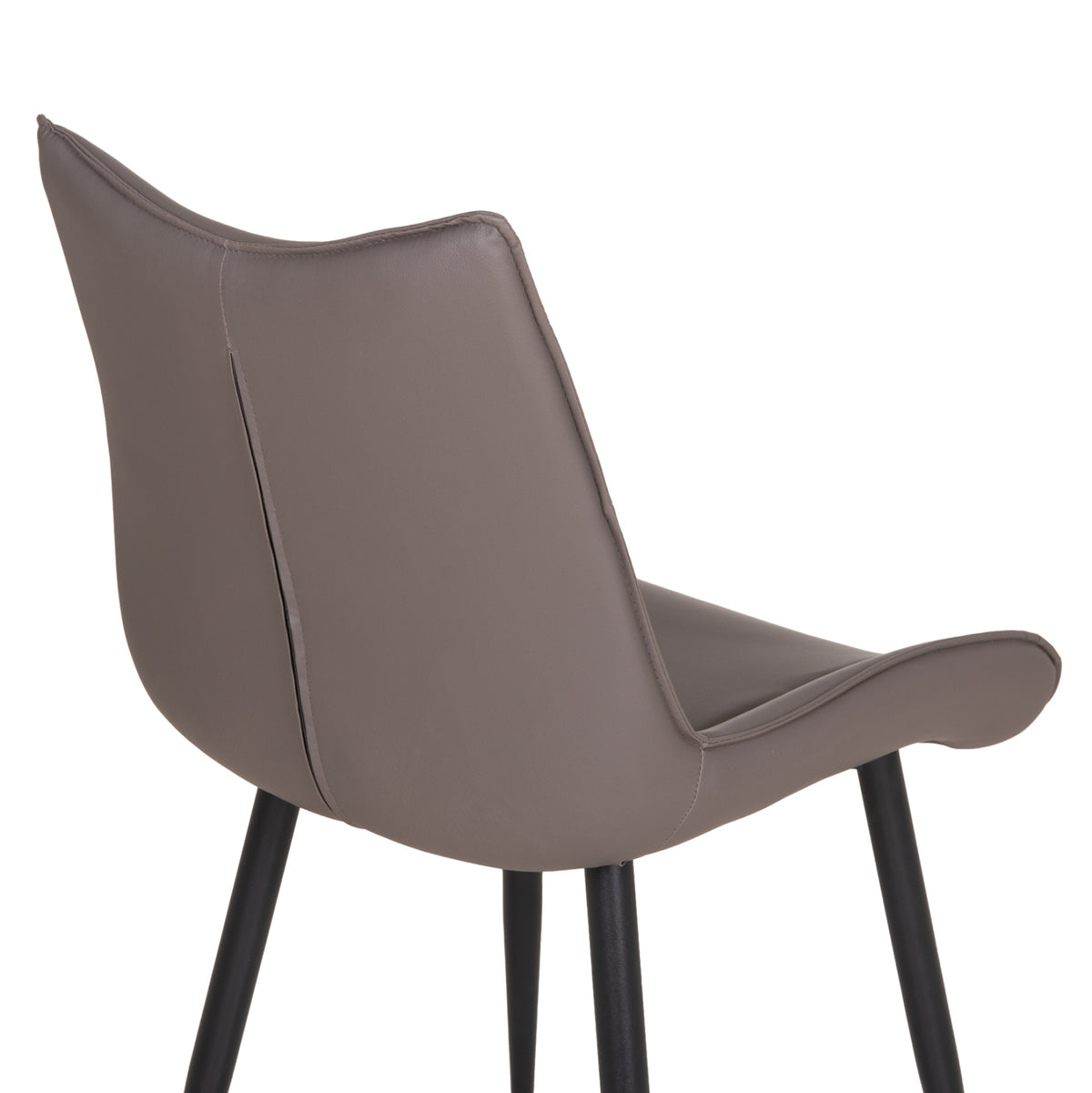 Dining Chair Eisen Hm18422.01 Grey Pu (fango)--metal Legs In Black 54x58x89hcm.