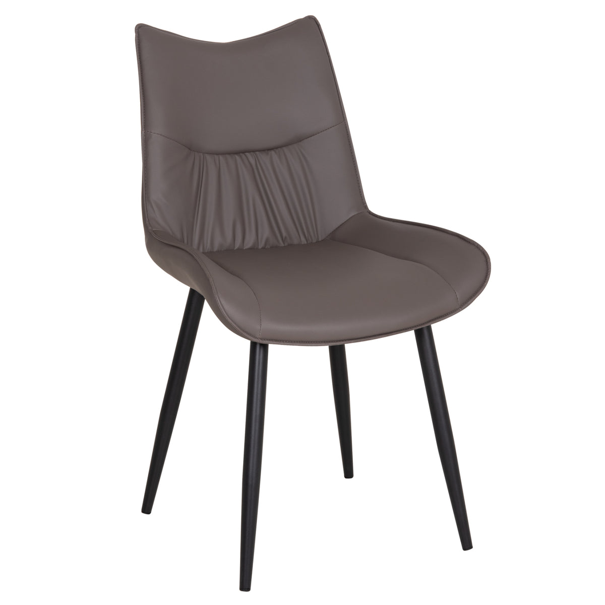 Dining Chair Eisen Hm18422.01 Grey Pu (fango)--metal Legs In Black 54x58x89hcm.