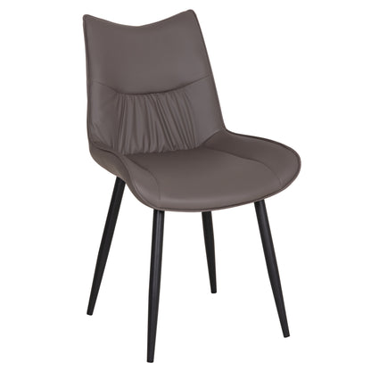 Dining Chair Eisen Hm18422.01 Grey Pu (fango)--metal Legs In Black 54x58x89hcm.