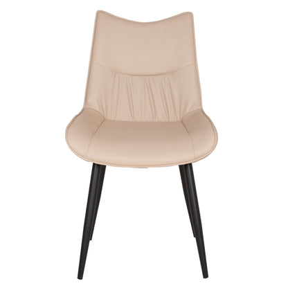 Dining Chair Eisen Hm18422.02 Beige Pu (tortora)--metal Legs In Black 54x58x89hcm.