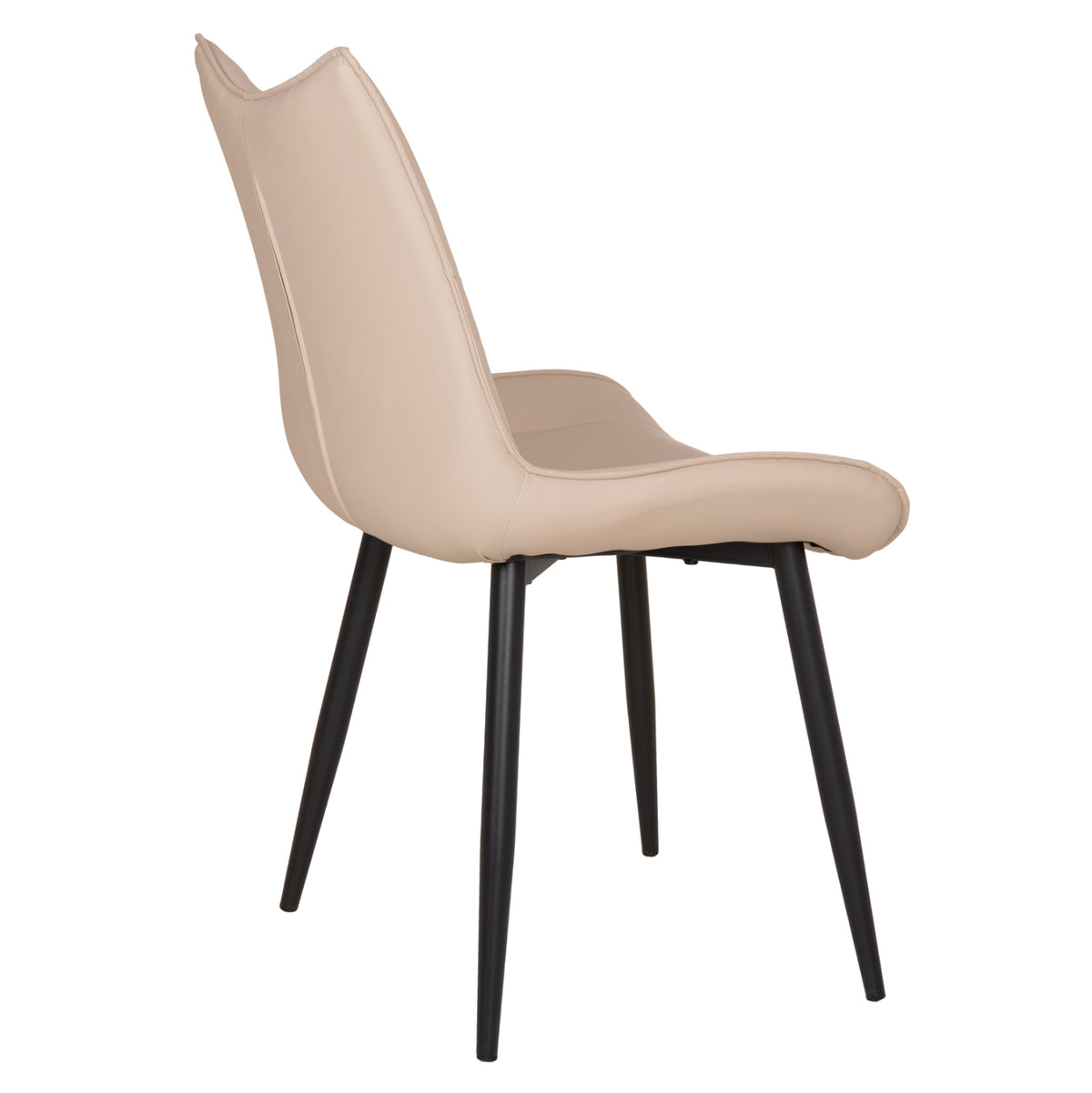 Dining Chair Eisen Hm18422.02 Beige Pu (tortora)--metal Legs In Black 54x58x89hcm.