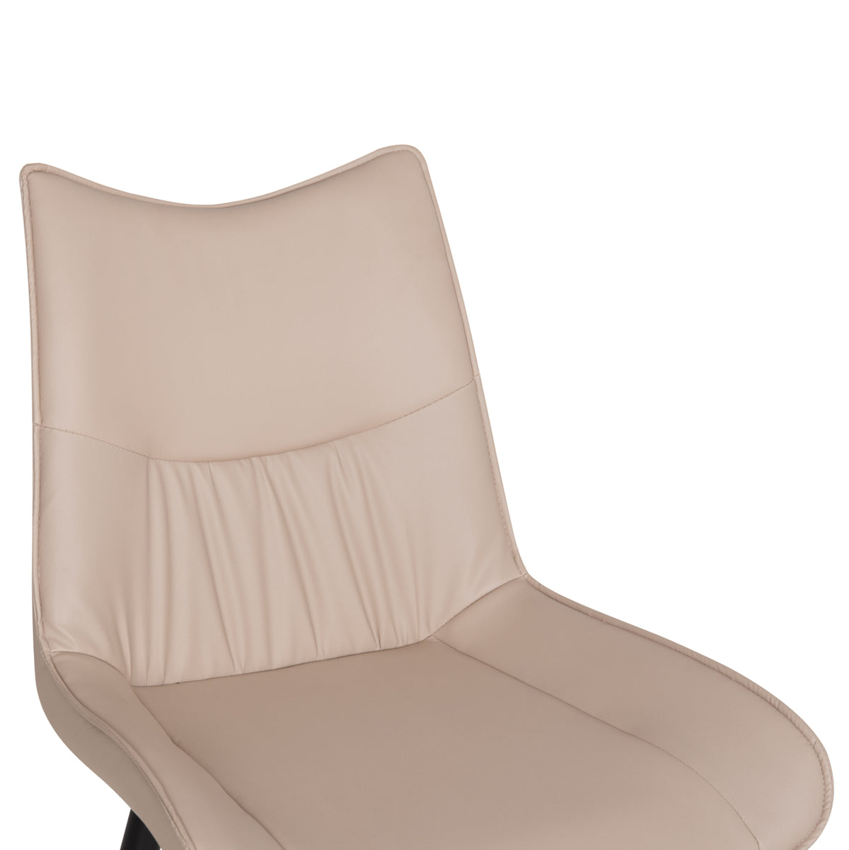 Dining Chair Eisen Hm18422.02 Beige Pu (tortora)--metal Legs In Black 54x58x89hcm.