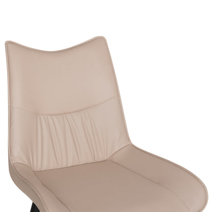 Dining Chair Eisen Hm18422.02 Beige Pu (tortora)--metal Legs In Black 54x58x89hcm.
