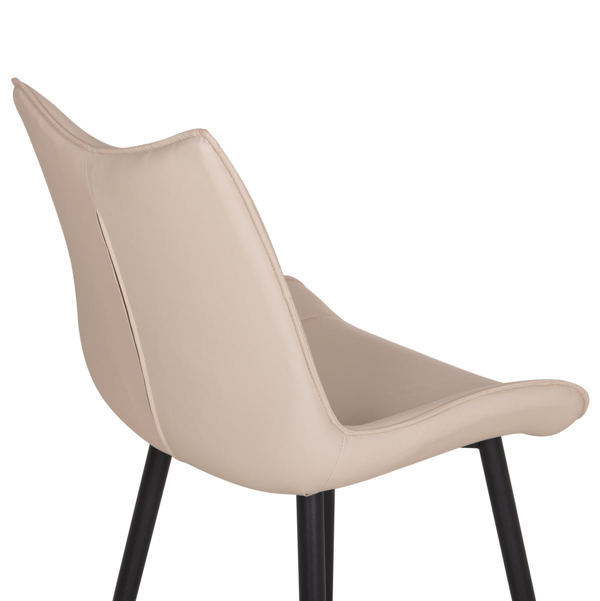 Dining Chair Eisen Hm18422.02 Beige Pu (tortora)--metal Legs In Black 54x58x89hcm.