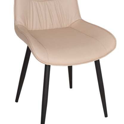 Dining Chair Eisen Hm18422.02 Beige Pu (tortora)--metal Legs In Black 54x58x89hcm.