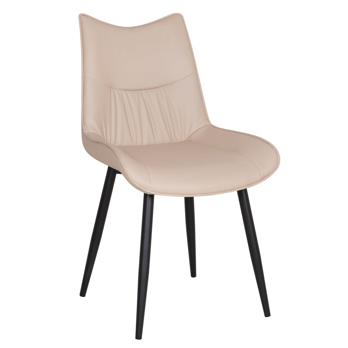 Dining Chair Eisen Hm18422.02 Beige Pu (tortora)--metal Legs In Black 54x58x89hcm.