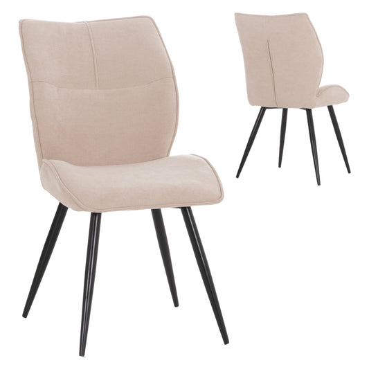 Dining Chair Gaff Hm18425.02 Beige Fabric-metal Black Legs 49x63x90hcm.