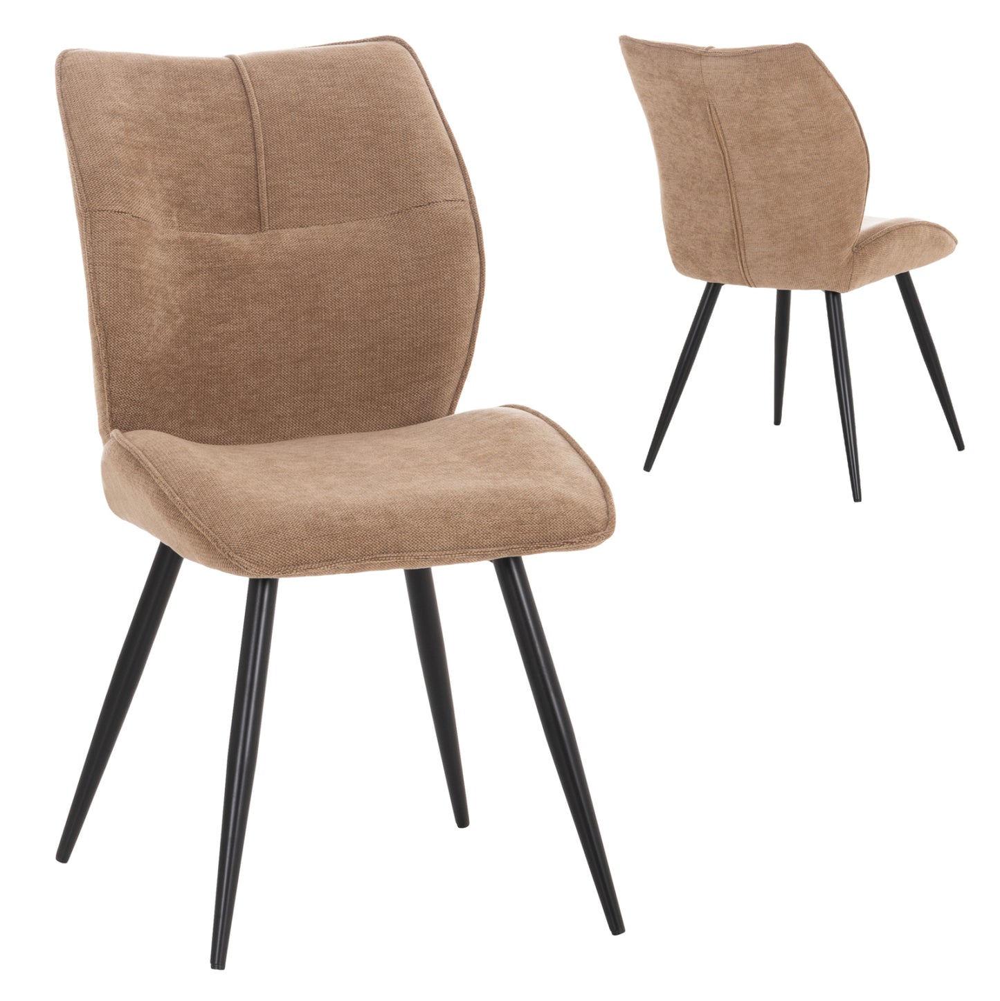 Dining Chair Gaff Hm18425.03 Taupe Fabric-metal Black Legs 49x63x90hcm.
