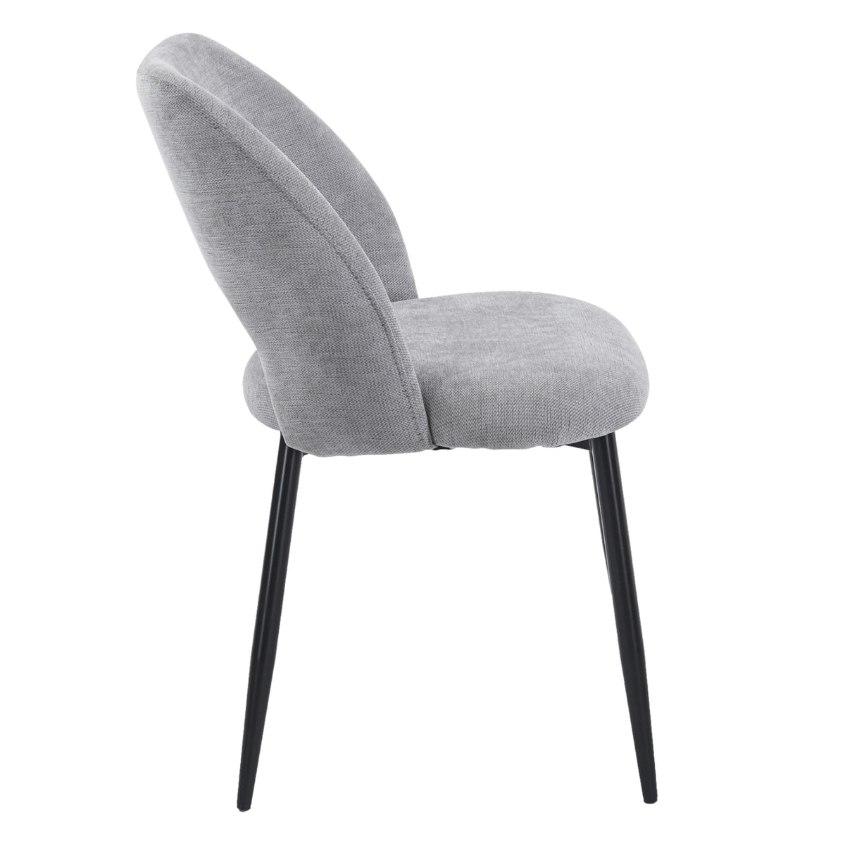 Dining Chair Lamett Hm18447.01 Grey Fabric-metal Black Legs 51x58x82hcm.