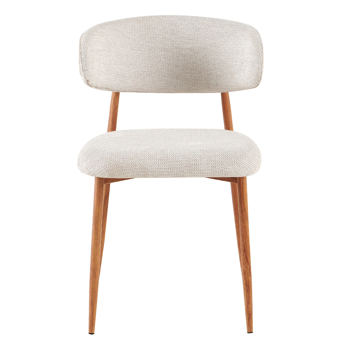 Dining Chair Kimo Hm18459.05 Beige Fabric--metal Legs In Wood Grain Look 47x48x78hcm.