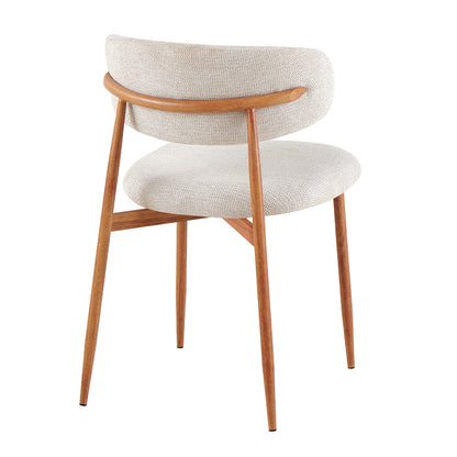 Dining Chair Kimo Hm18459.05 Beige Fabric--metal Legs In Wood Grain Look 47x48x78hcm.