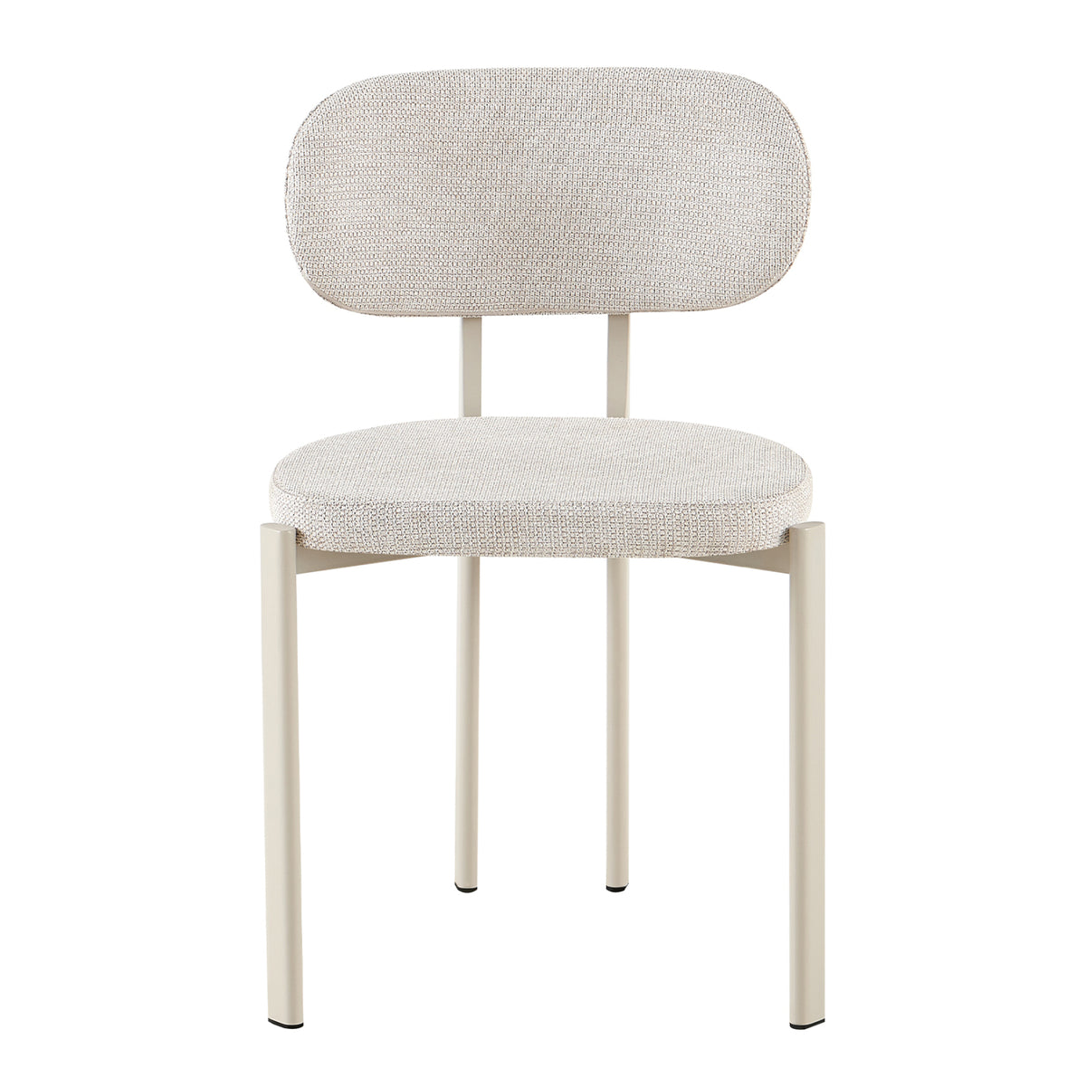 Dining Chair Vender Hm18461.04 Beige Fabric--metal Legs In Cream Beige 47x48x78hcm.