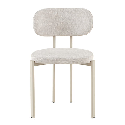 Dining Chair Vender Hm18461.04 Beige Fabric--metal Legs In Cream Beige 47x48x78hcm.