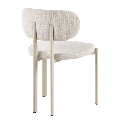 Dining Chair Vender Hm18461.04 Beige Fabric--metal Legs In Cream Beige 47x48x78hcm.