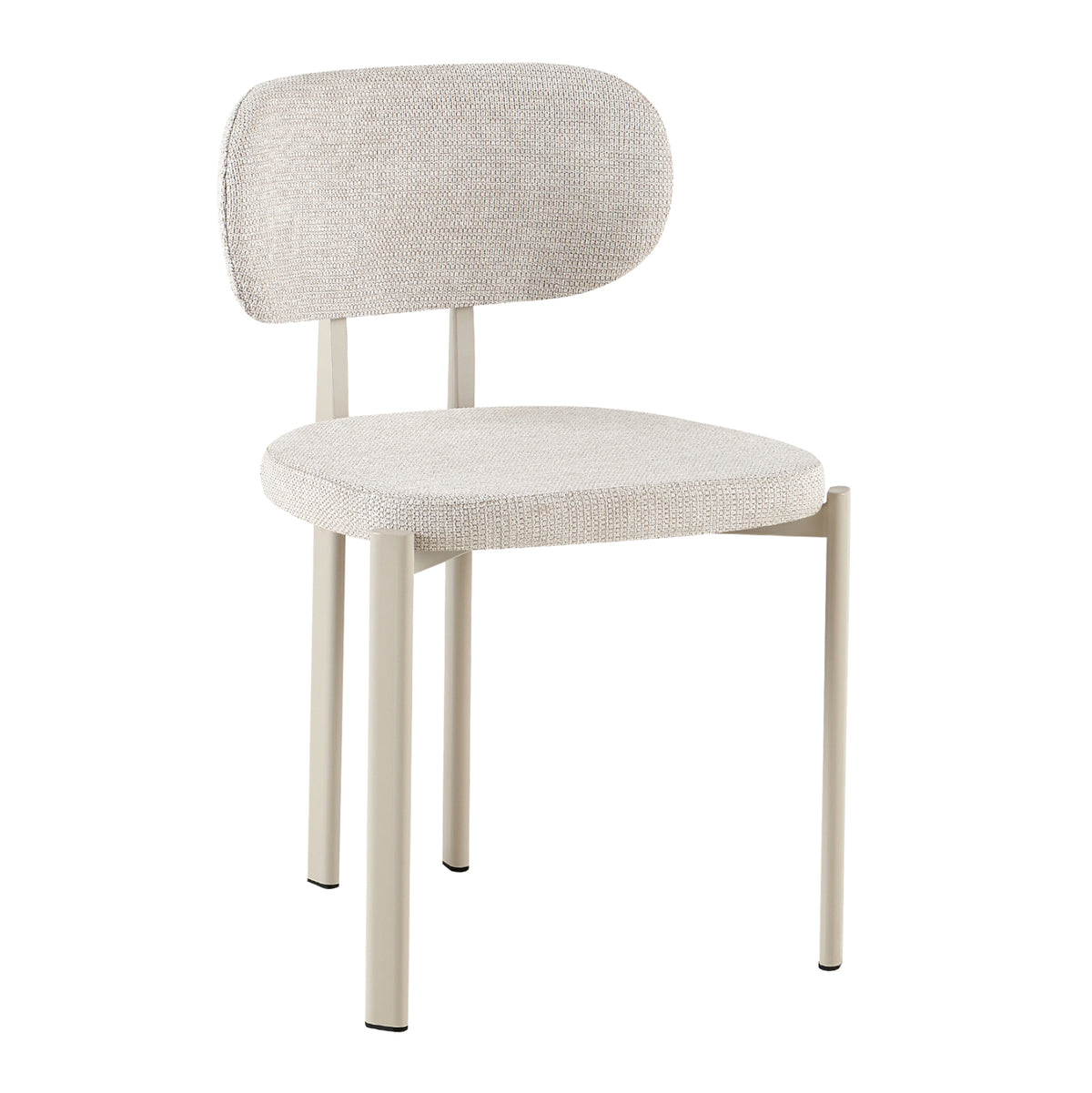 Dining Chair Vender Hm18461.04 Beige Fabric--metal Legs In Cream Beige 47x48x78hcm.