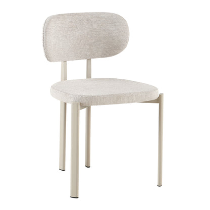 Dining Chair Vender Hm18461.04 Beige Fabric--metal Legs In Cream Beige 47x48x78hcm.