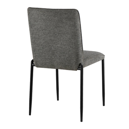 Dining Chair Breto Hm18468.01 Grey Fabric--metal Legs In Black 58x46x88hcm.