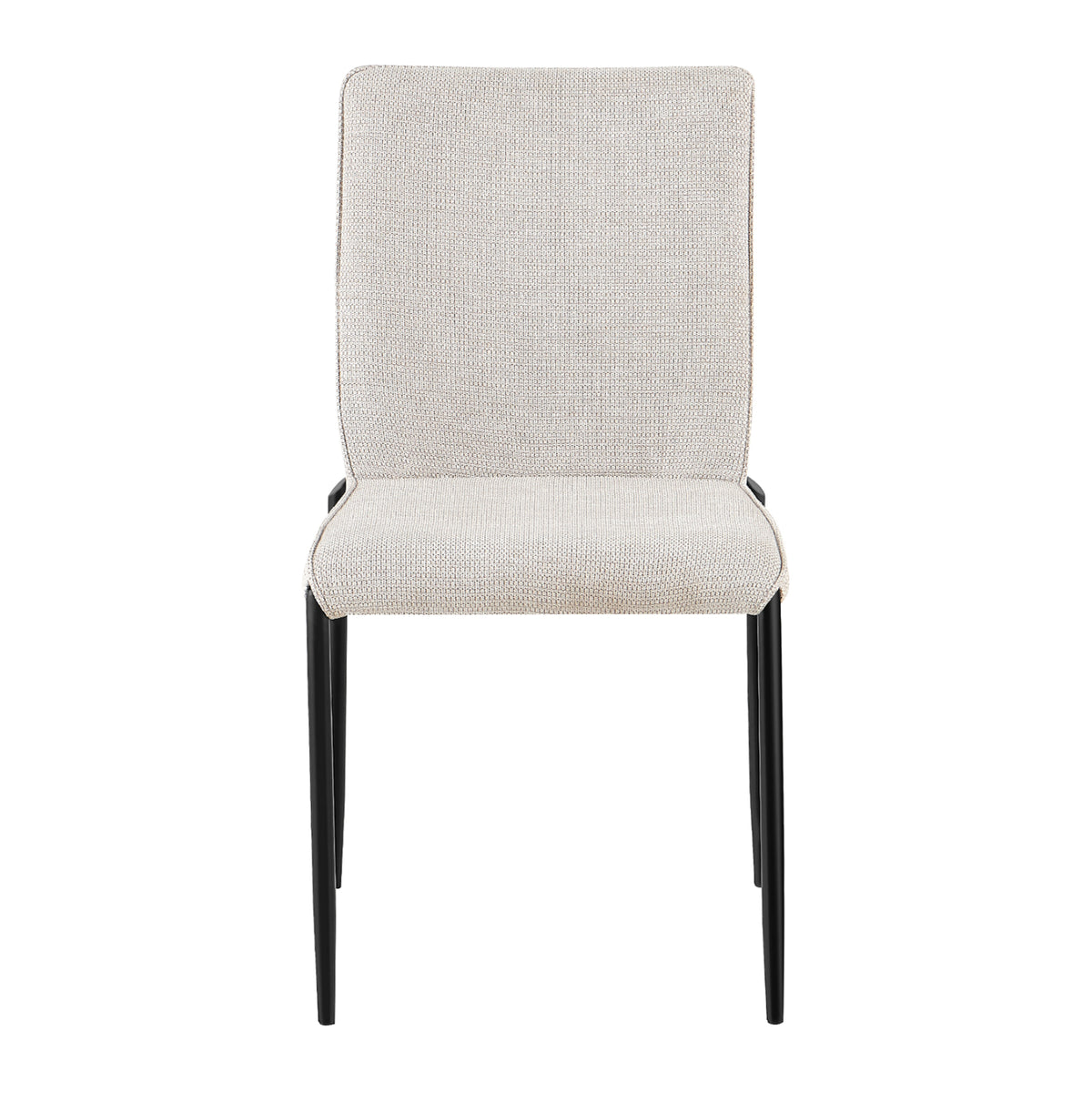 Dining Chair Breto Hm18468.02 Beige Fabric--metal Legs In Black 58x46x88hcm.