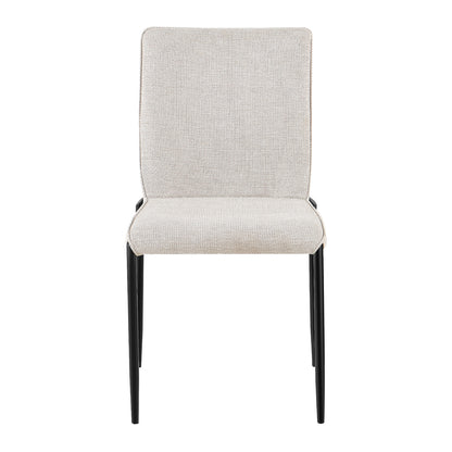 Dining Chair Breto Hm18468.02 Beige Fabric--metal Legs In Black 58x46x88hcm.
