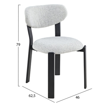 Dining Chair Ramen Hm18470.01 Grey Fabric--black Metal Legs 46x62.5x79hcm.