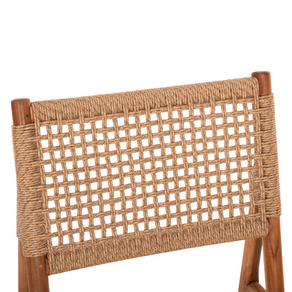 Dining Chair Diniz Hm6554 Teak Wood In Natural Color--synthetic Rope 48x60x84hcm.