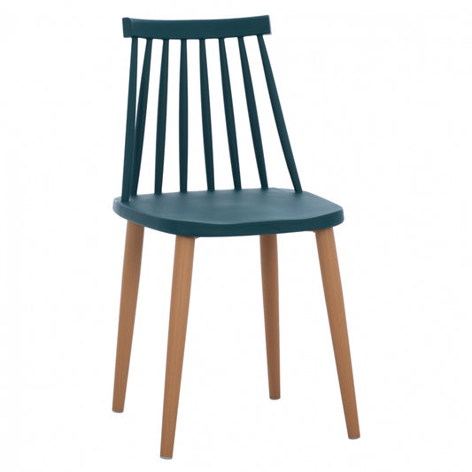 Dining Chair Hm8052.05 Vanessa Blue With Metallic Legs 43x41x82,5 Cm.