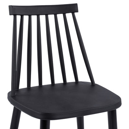Dining Chair Hm8052.12 Vanessa Black With Metallic Black Legs 43x46,5x82 Cm.