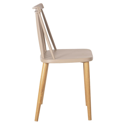 Dining Chair Hm8052.25 Vanessa Cappuccino With Metallic Legs 42.5x44x81h Cm.