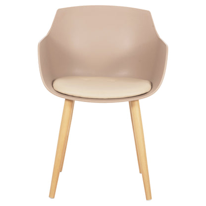 Dining Chair Lucie Hm8242.11 Cappuccino Pp-metal Legs In Wood Color 56x55.5x80hcm.