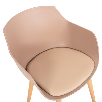 Dining Chair Lucie Hm8242.11 Cappuccino Pp-metal Legs In Wood Color 56x55.5x80hcm.