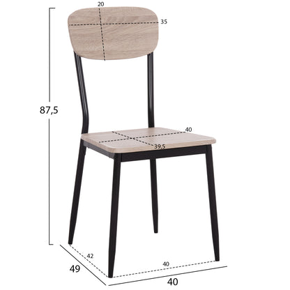 Dining Chair Paget Hm8373.01 Sonama With Black Legs 40x49x87.5h Cm